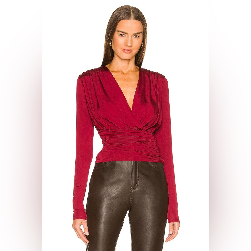 L'ACADEMIE Gamel top in burgundy red Size Medium BNWT from Revolve